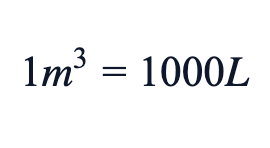 1 m³ = 1000 L