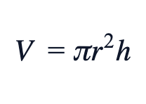 V = πr²h V = πr²h