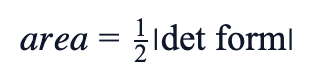 area = ½|det form|