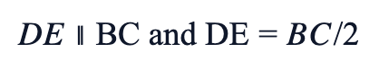DE ∥ BC and DE = BC/2