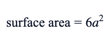 surface area = 6a² surface area = 6a²