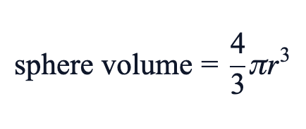 sphere volume = (4/3)πr³