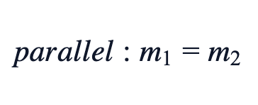parallel: m₁=m₂