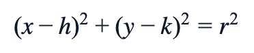 (x−h)²+(y−k)²=r²