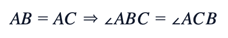 AB = AC ⇒ ∠ABC = ∠ACB