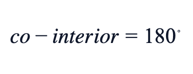 co-interior = 180°