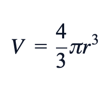 V = (4/3)πr³ V = (4/3)πr³