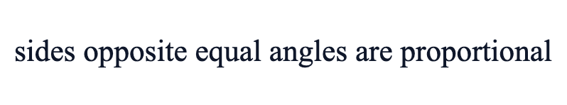 sides opposite equal angles are proportional sides opposite equal angles are proportional