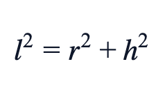 l² = r² + h² l² = r² + h²