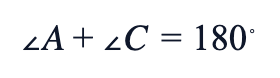 ∠A + ∠C = 180°
