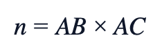 n = AB × AC