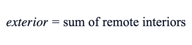 exterior = sum of remote interiors