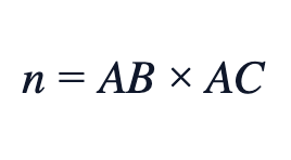 n = AB × AC