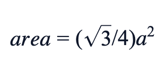 area = (√3/4)a²