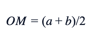 OM = (a+b)/2 OM = (a+b)/2