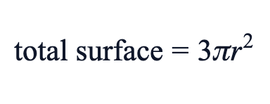 total surface = 3πr²