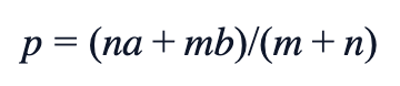 p = (n a + m b)/(m+n)