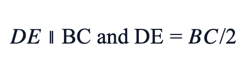 DE ∥ BC and DE = BC/2