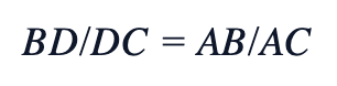 BD/DC = AB/AC