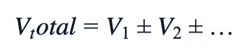 V_total = V₁ ± V₂ ± …