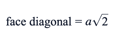 face diagonal = a√2
