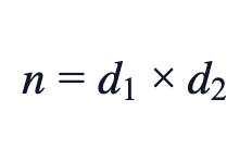 n = d₁ × d₂ n = d₁ × d₂