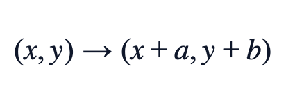(x,y) → (x+a,y+b) (x,y) → (x+a,y+b)