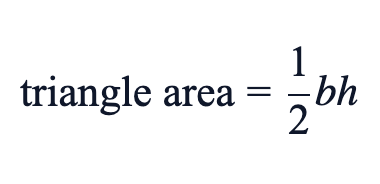 triangle area = (1/2)bh