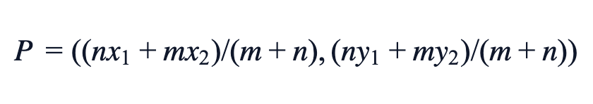 P = ((nx₁+mx₂)/(m+n),(ny₁+my₂)/(m+n))