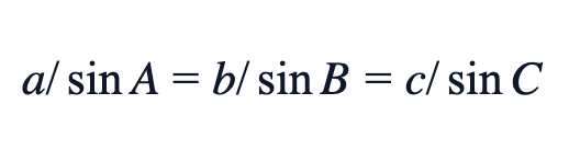 a/sin A = b/sin B = c/sin C a/sin A = b/sin B = c/sin C